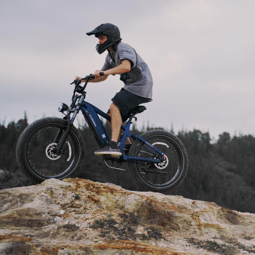 Samson Cycrown Roma Electric Bike All-Terrain Step-Over Frame 1500W 28 MPH 90 Mile Range 48V New - ROMA-INDIGO-BLUE