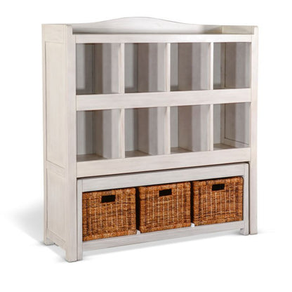 Sunny Designs Storage Bookcase And Bench - White - 2993MW