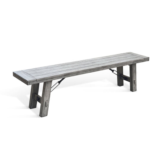 Sunny Designs Alpine - Bench With Turnbuckle, Wood Seat - Gray - 1522AG