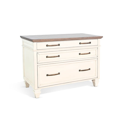Sunny Designs Pasadena - Lateral File Cabinet - Buckskin / Marble White - 2846MB-LF
