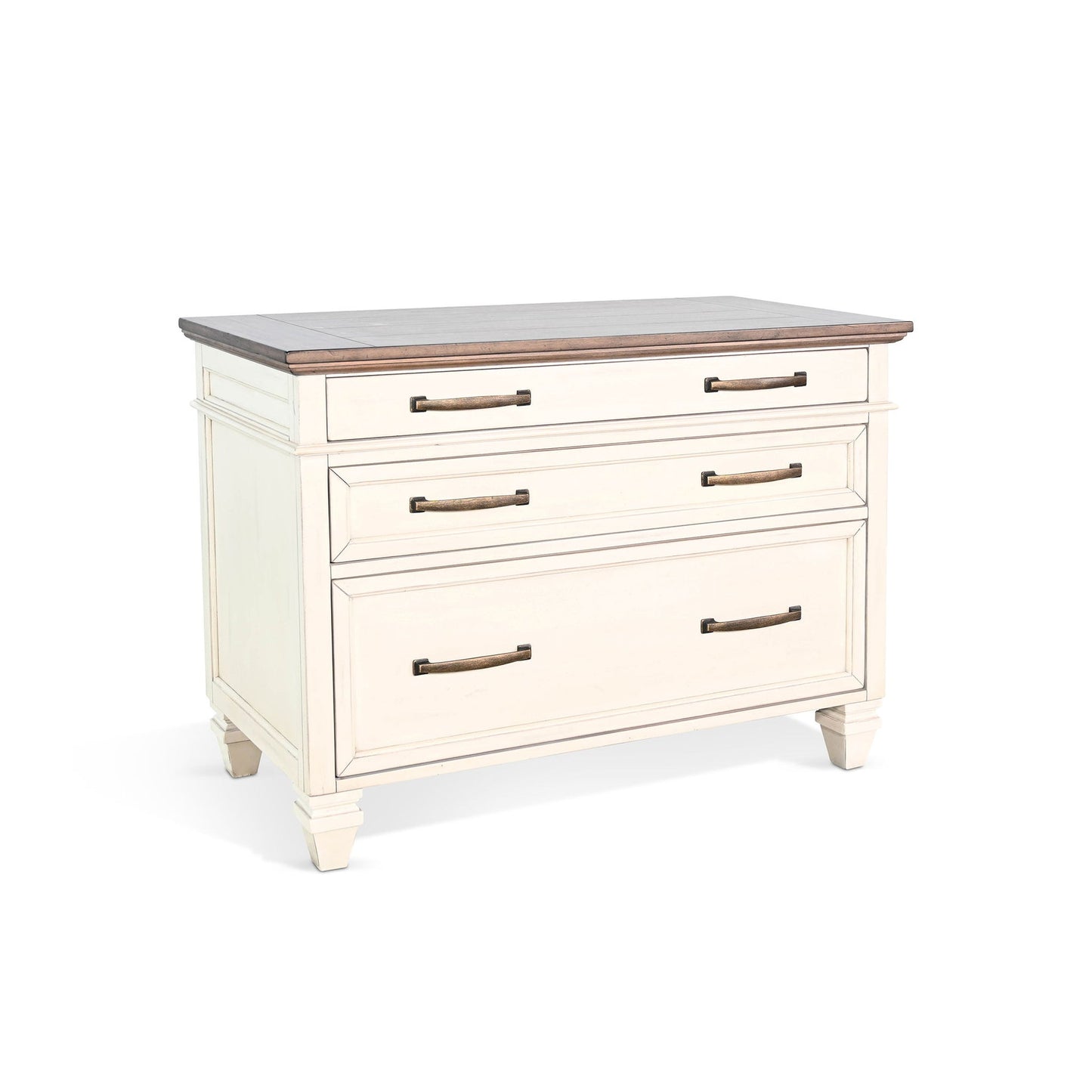 Sunny Designs Pasadena - Lateral File Cabinet - Buckskin / Marble White - 2846MB-LF