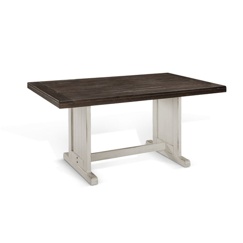 Sunny Designs Carriage House - Rectangular Wood Dining Table - Cottage White / Europen Dark - 0113EC-T