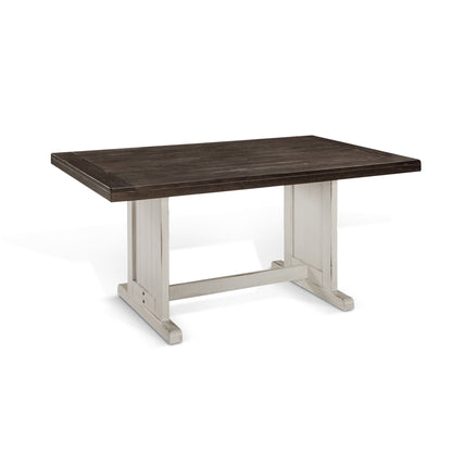 Sunny Designs Carriage House - Rectangular Wood Dining Table - Cottage White / Europen Dark - 0113EC-T