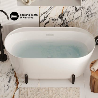 Swiss Madison Monaco 59" Freestanding Bathtub with Matte Black Stand - SM-FB1002MB