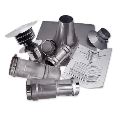 Eccotemp 3" Stainless Steel Vertical Vent Kit with 2.5" Adapter - 1779610954851_554