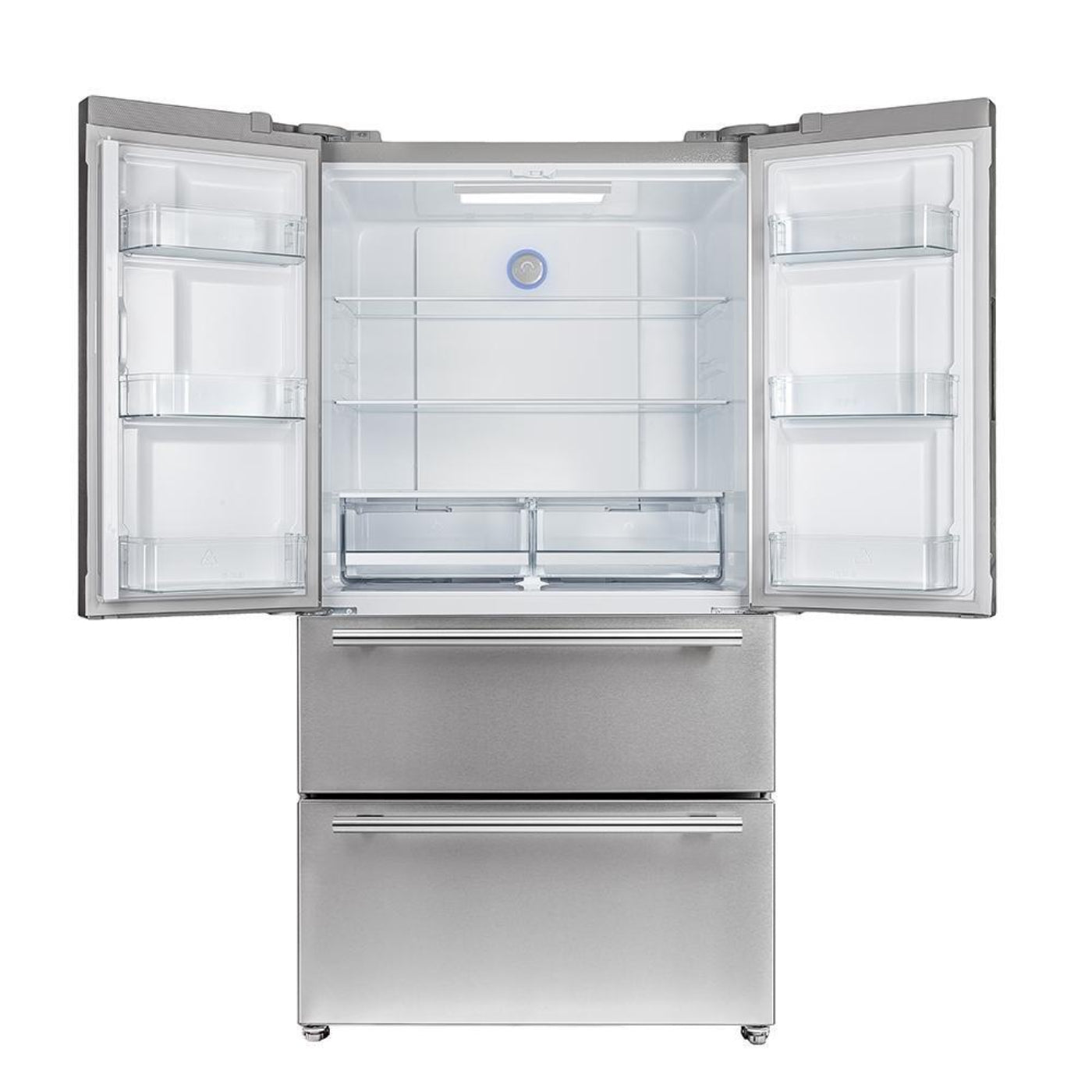 Forno 4-Piece Pro Appliance Package - 48-Inch Dual Fuel Range, Refrigerator, 24-Inch Microwave Drawer, & 3-Rack Dishwasher in Stainless Steel - AP4-6187-48-MWD