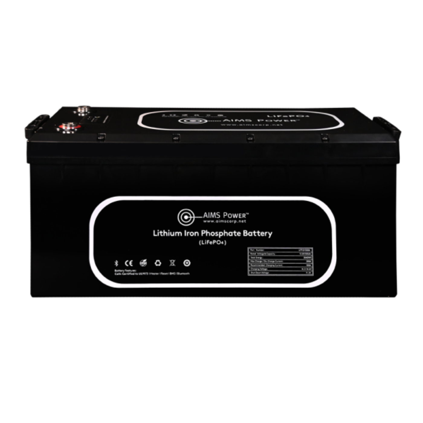 Aims Power Lithium Battery 300Ah 3.84 kW with Wake Up, Heater & BT Monitoring 12V LiFePO4 - LFP12V300A