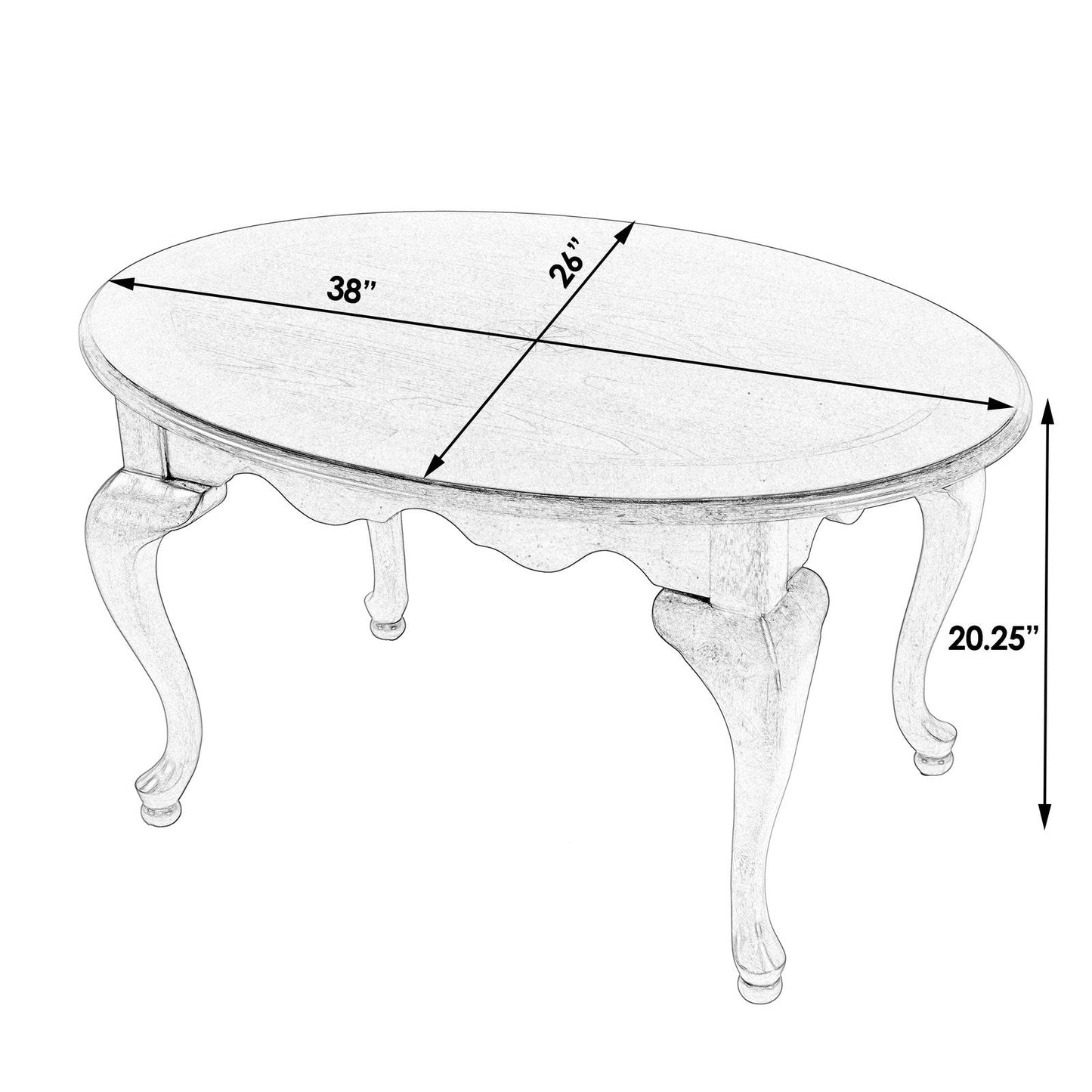 Butler Specialty Company Grace Oval 4 Legs Coffee Table, Gray  - 3012418