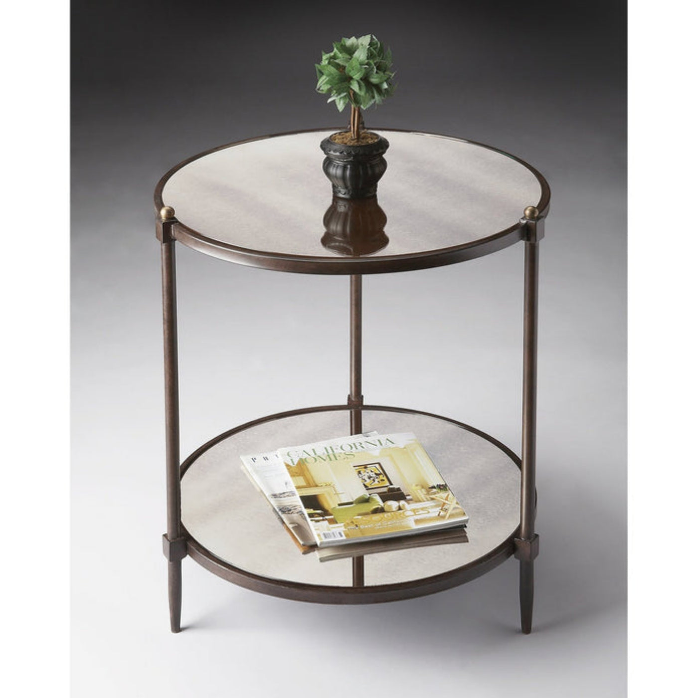 Butler Specialty Company Peninsula Mirrored Accent Table, Gray  - 3048025