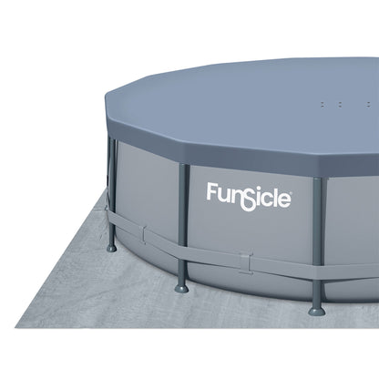Marcy Funsicle 14' x 42" Oasis Outdoor Round Frame Above Ground Swimming Pool, Gray - 308890