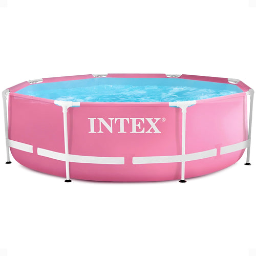 Intex 28290EH 8ft x 30in Round Metal Frame Above Ground Swimming Pool, Pink