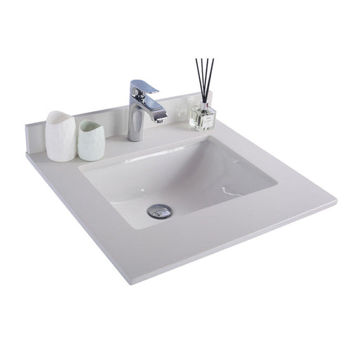 Laviva White Quartz Countertop - 313SQ1H-24-WQ