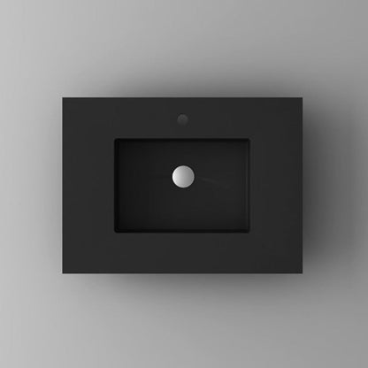 Laviva VIVA Stone Matte Black Countertop - 313SQ1HSS-24-MB