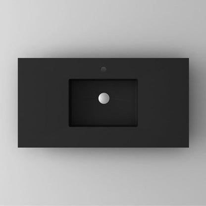 Laviva VIVA Stone Matte Black Countertop - 313SQ1HSS-24-MB