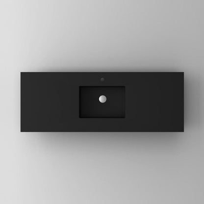 Laviva VIVA Stone Matte Black Countertop - 313SQ1HSS-24-MB