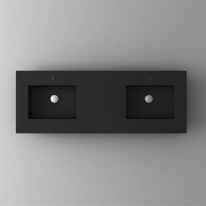 Laviva VIVA Stone Matte Black Countertop - 313SQ1HSS-24-MB