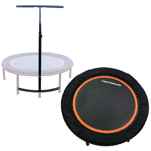 LEAPS & REBOUNDS 48" Adjustable Stability Bar w/ 48" Fitness Trampoline, Orange - 318058