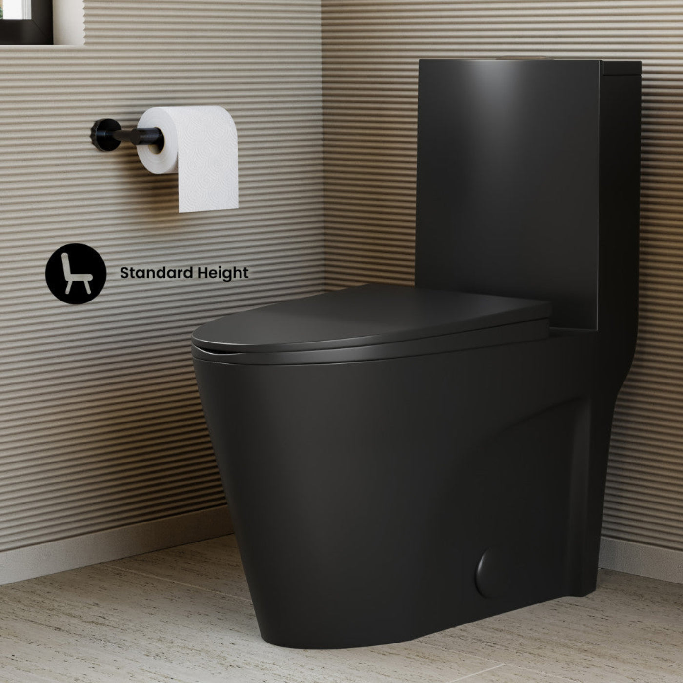 Swiss Madison St. Tropez One-Piece Elongated Toilet Vortex Dual-Flush in Matte Black 1.1/1.6 gpf - SM-1T254MB