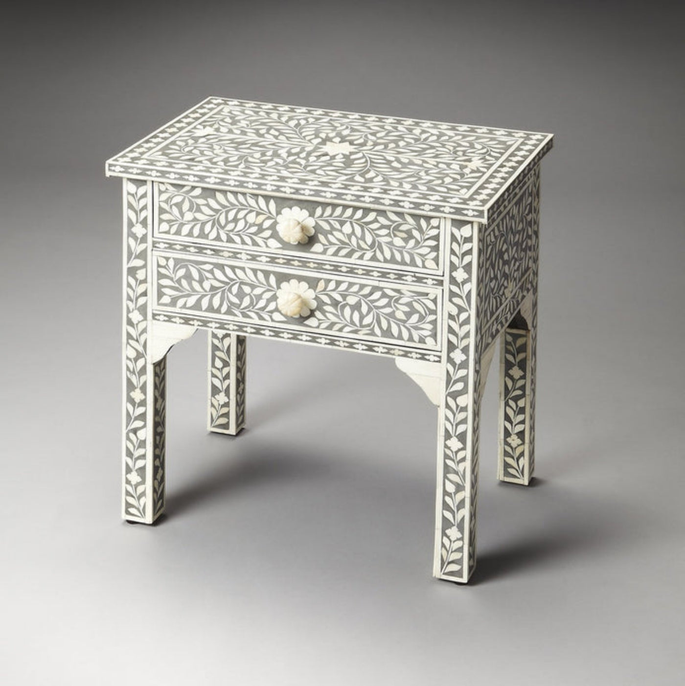Butler Specialty Company Vivienne Bone Inlay Side Table, Gray - 3215070