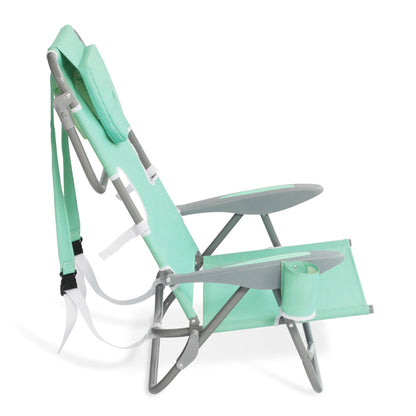 Disc-O-Bed On Your Back Folding Reclining Outdoor Camping Lawn Chair, Teal (4 Pack) - 323212