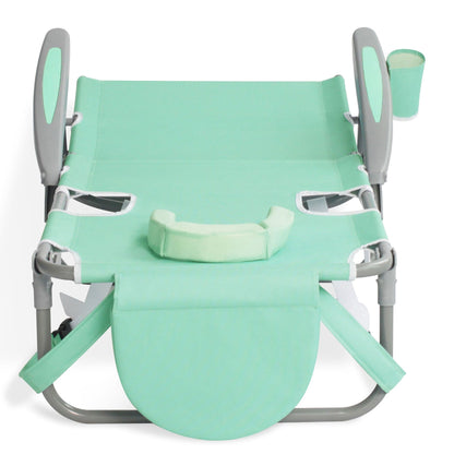 Disc-O-Bed On Your Back Folding Reclining Outdoor Camping Lawn Chair, Teal (4 Pack) - 323212