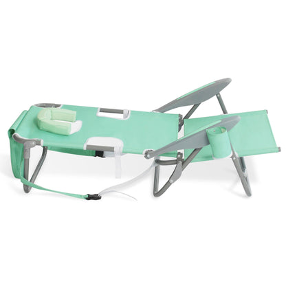 Disc-O-Bed On Your Back Folding Reclining Outdoor Camping Lawn Chair, Teal (4 Pack) - 323212