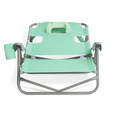 Disc-O-Bed On Your Back Folding Reclining Outdoor Camping Lawn Chair, Teal (4 Pack) - 323212