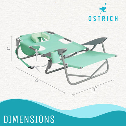 Disc-O-Bed On Your Back Folding Reclining Outdoor Camping Lawn Chair, Teal (4 Pack) - 323212
