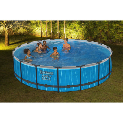 Summer Waves Bestway Steel Pro MAX 18' x 48" Round Above Ground Pool Set w/LED Light & Remote - 324015