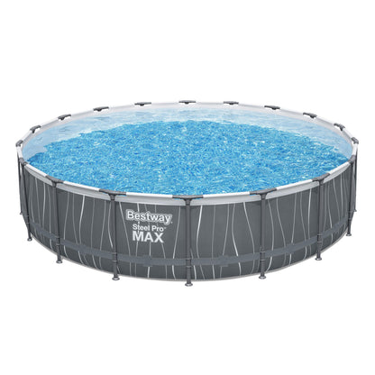 Summer Waves Bestway Steel Pro MAX 18' x 48" Round Above Ground Pool Set w/LED Light & Remote - 324015