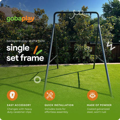 gobaplay Outdoor Swing Set Frame & gobaplay Round Swing & gobaplay Hanging Tent - 416132