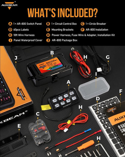 Auxbeam AR-800 RGB Switch Panel + 3 Inch LED Pods with White&Yellow Cover - GP00012139
