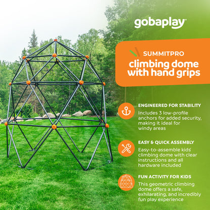 gobaplay Powder Coated Steel Geometric Climbing Dome with 3 Anchors  - 406865