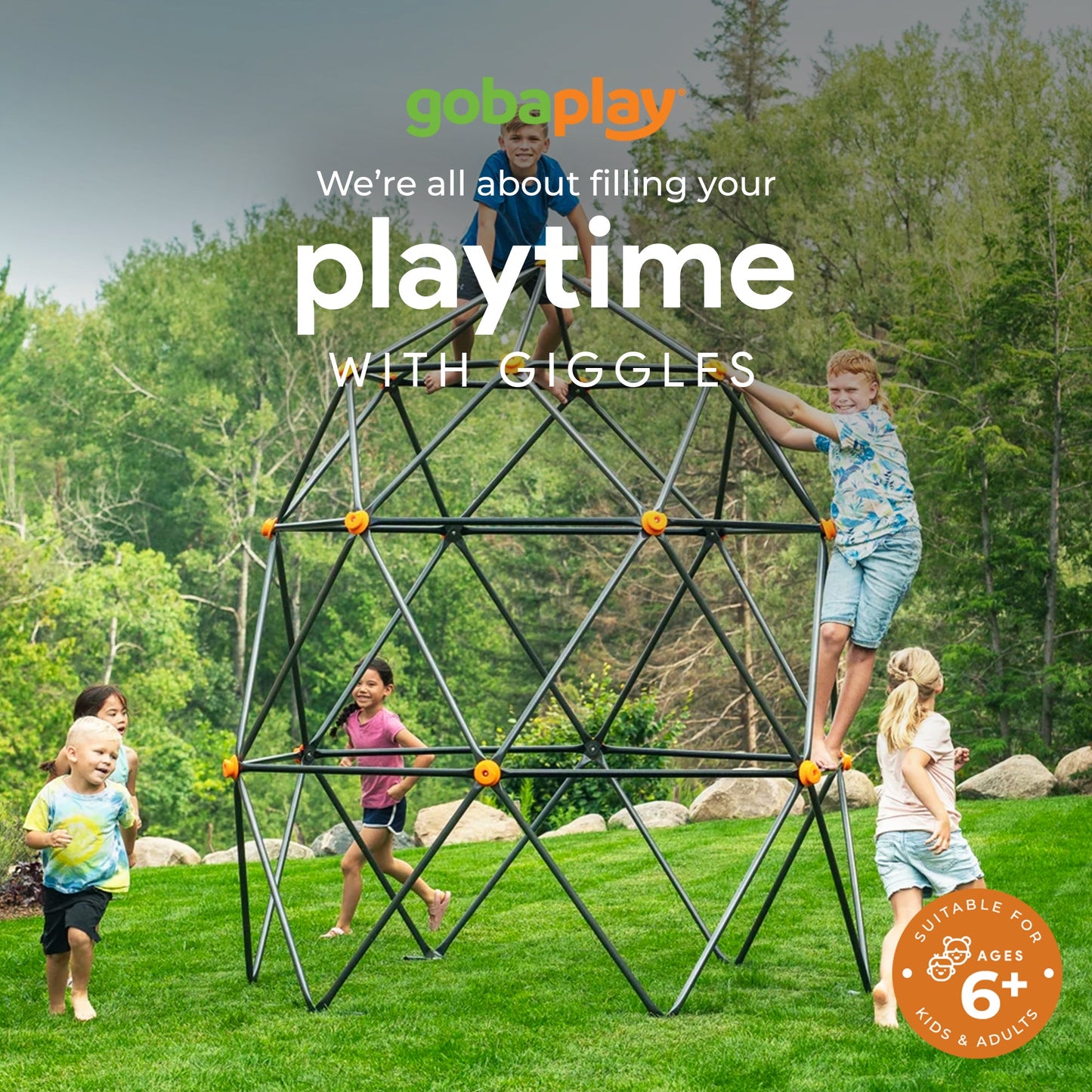 gobaplay SummitPro Climbing Dome – 7.5ft Heavy Duty Kids Climber with Hand Grips - 326416