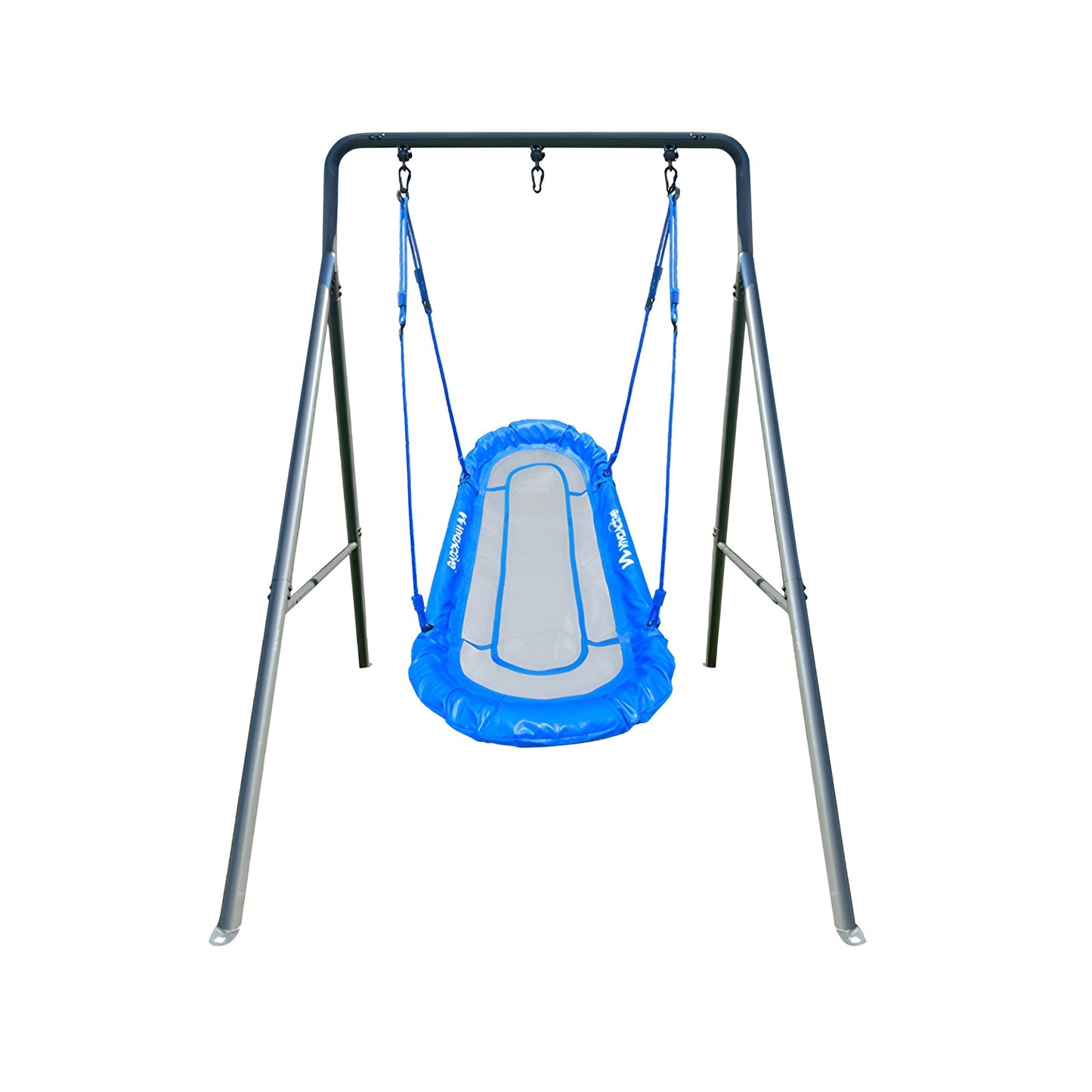gobaplay Single Swing Set Playground Equipment with Double Platform Saucer, Blue - 327671