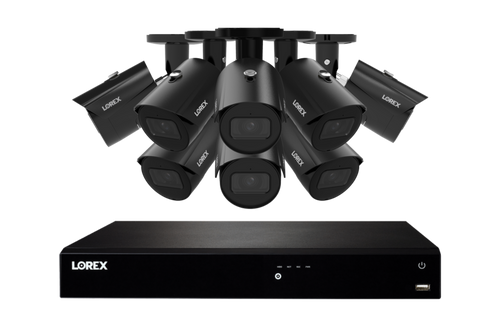 Lorex Fusion Series 4K 16 Camera Capable (Wired or Fusion Wi-Fi) 6TB Wired NVR System with A14 IP Bullet Cameras - N4K6-168BB