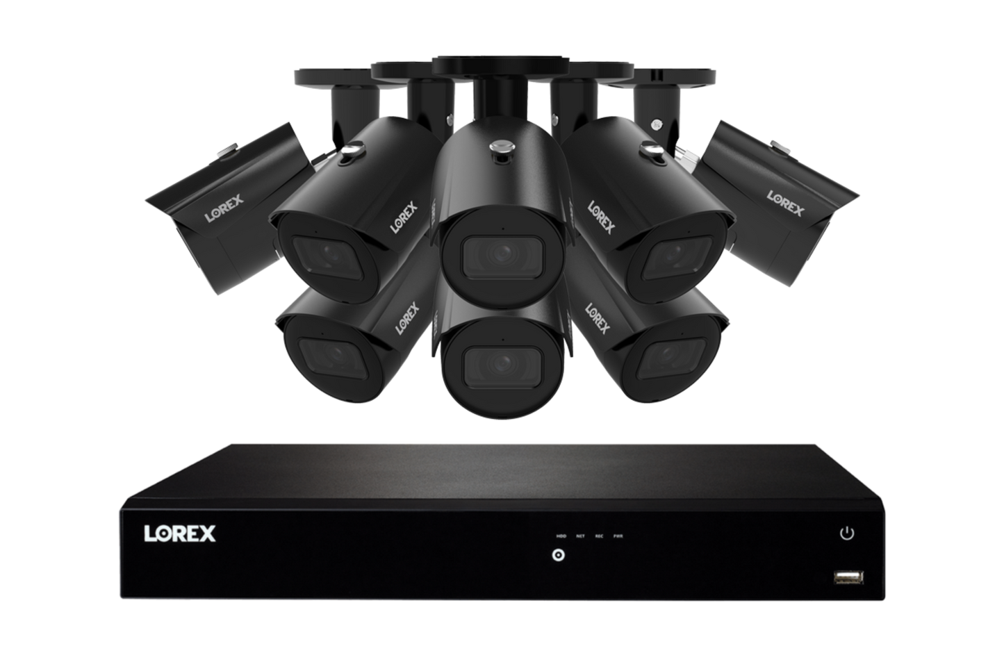 Lorex Fusion Series 4K 16 Camera Capable (Wired or Fusion Wi-Fi) 6TB Wired NVR System with A14 IP Bullet Cameras - N4K6-168BB