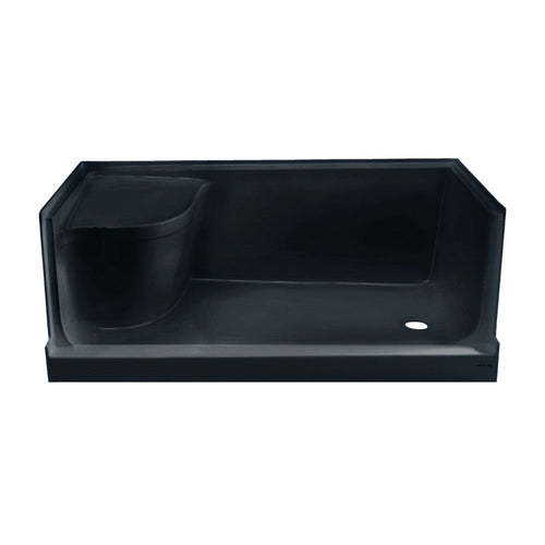Swiss Madison Aquatique 60" x 32" Right Drain, Shower Base in Matte Black - SM-SB538MB
