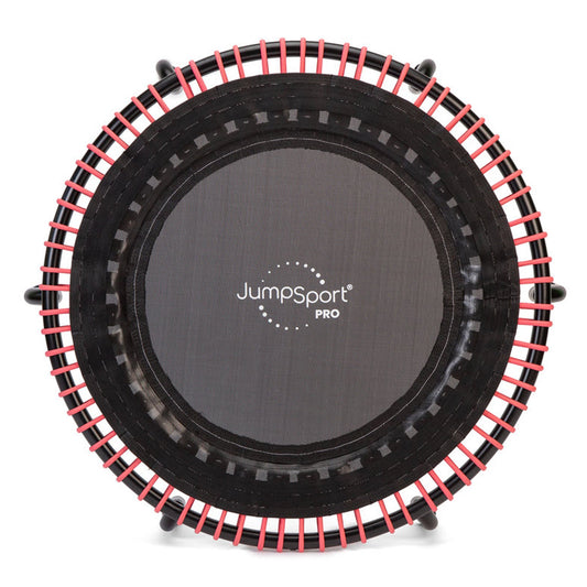 Disc-O-Bed JumpSport 350 PRO 39 Inch Fitness Trampoline with Pink EnduroLast Elastic Cords - 348951