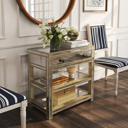Butler Specialty Company Miranda Mirrored Console Table, Gold, Silver  - 3509146