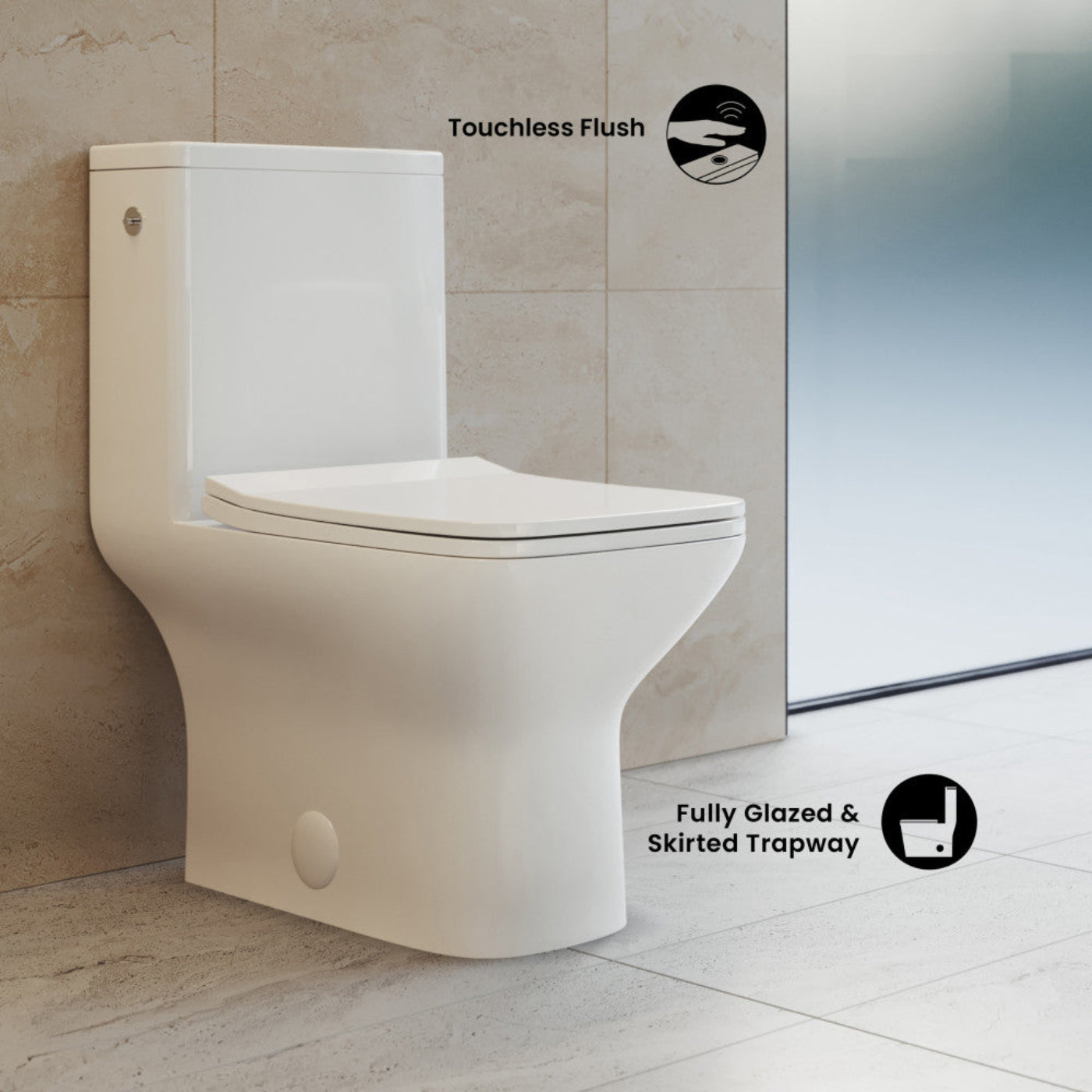 Swiss Madison Carre One-Piece Square Toilet Dual-Flush 1.1/1.6 gpf, Touchless - SM-1T264