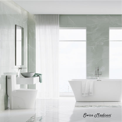 Swiss Madison St. Tropez One-Piece 10" Rough-in 1.28 GPF Left-Hand Vortex Flush Elongated Toilet in Matte White - SM-1T0803MW