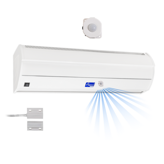 Awoco FM35-MSD Early Turn On Elegant 2 Speed Air Curtain, UL Certified, 120V Unheated with Magnetic Switch & Motion Sensor Detection - FM3509-MSD