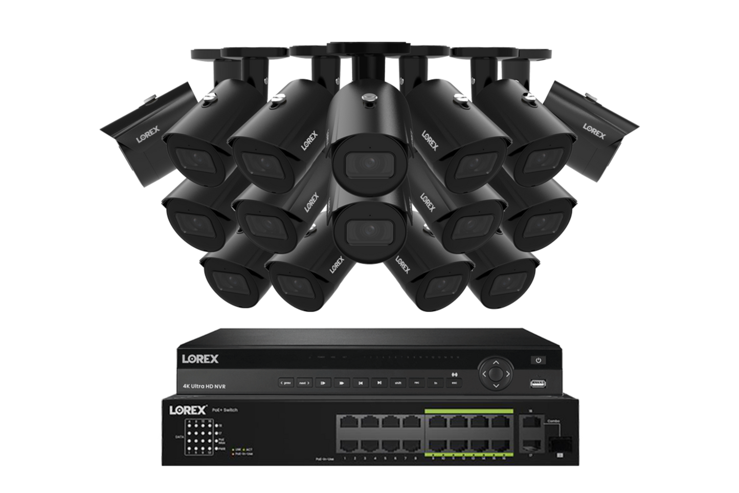 Lorex Elite Series 4K 32 Camera Capable 6TB Wired NVR System with A14 IP Bullet Cameras - NP4K6-3216BB