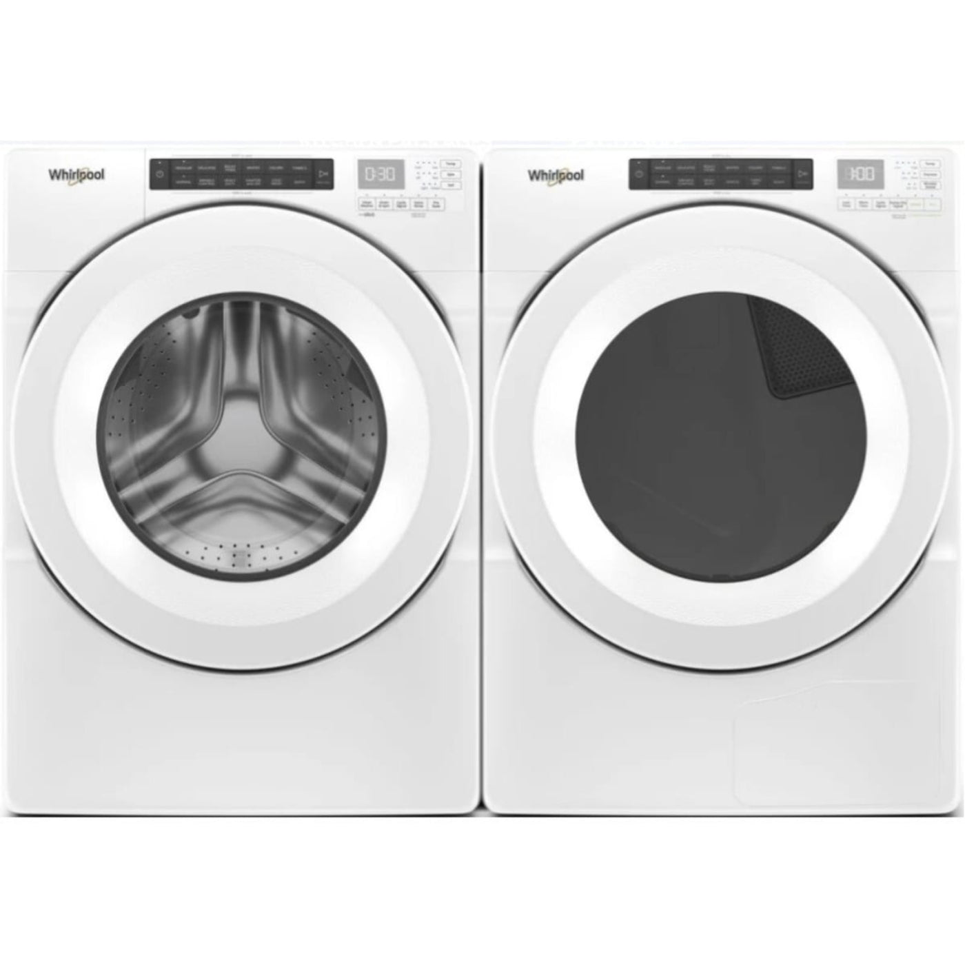 Whirlpool 5.0 cu ft Smart Front Load Washer & Whirlpool 27 Inch Smart Front Load Electric Dryer - WFW6720RW