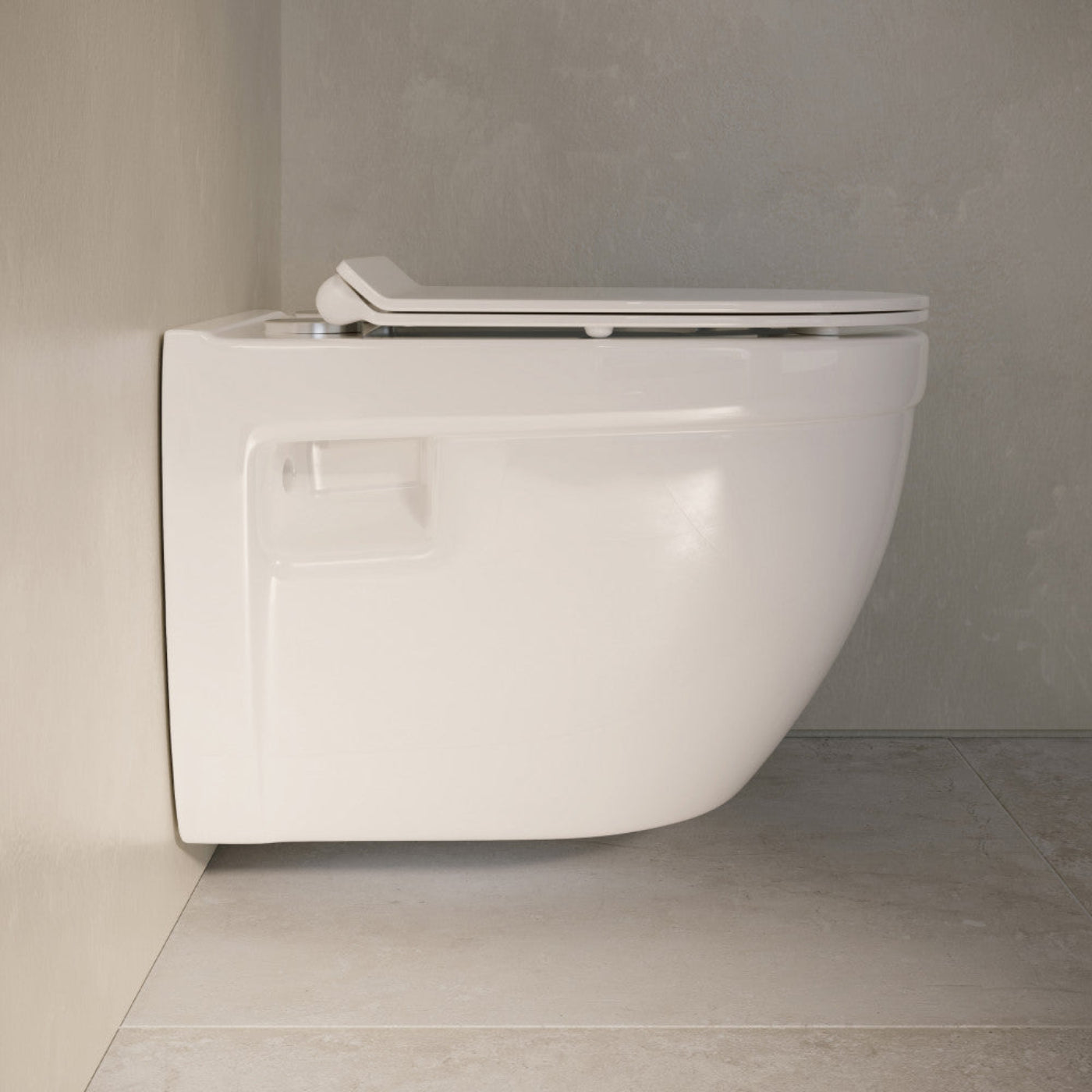 Swiss Madison Ivy Wall-Hung Toilet Bundle 0.8/1.6 GPF Dual Flush in Glossy White with Black Flush Plate - SM-WT0903GW