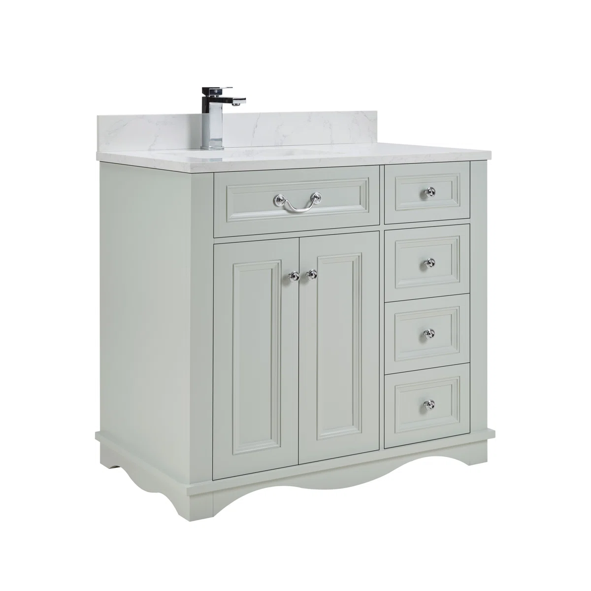 36" Solid Wood Sink Vanity With 1' Artificial Stone Top