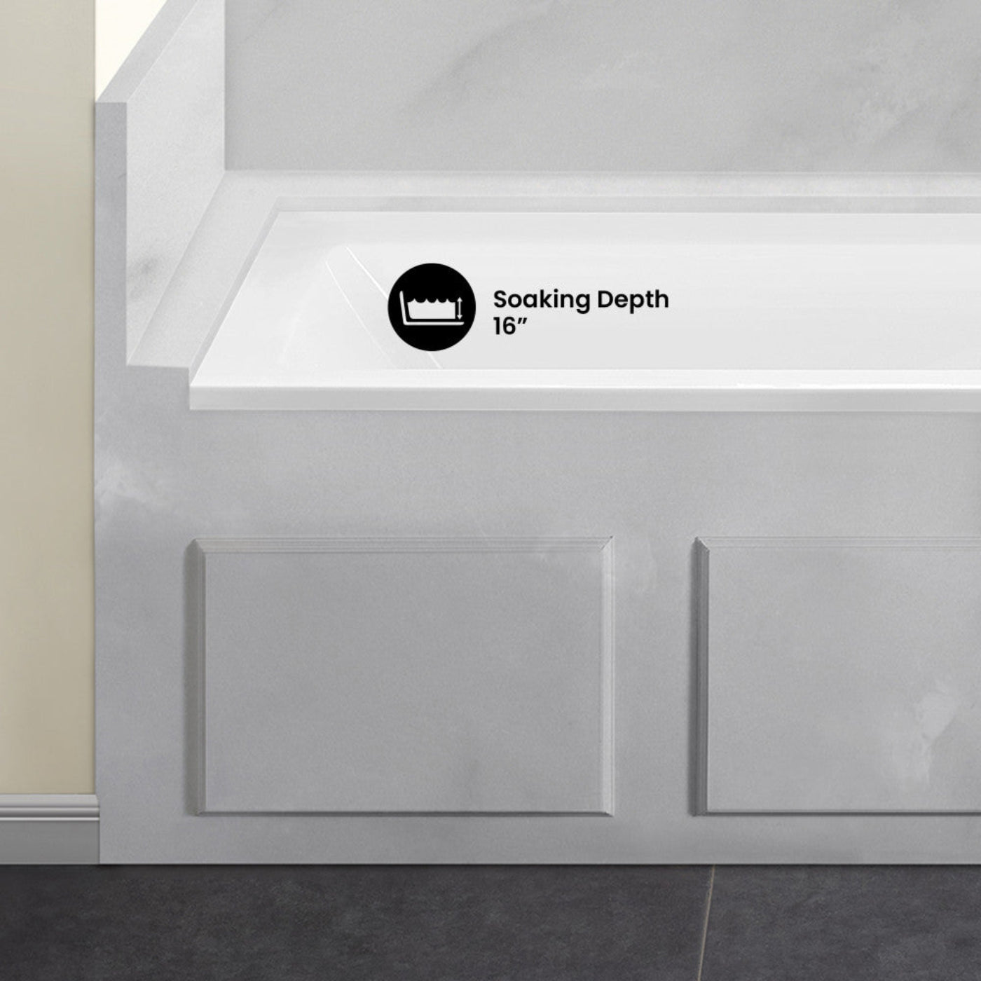 Swiss Madison Voltaire 60 x 32 Right Drain Soaking Alcove Bathtub in Glossy White with Integrated Overflow, Drain Included - SM-AB0522GW