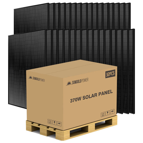 SunGold Power 370W MONO BLACK PERC SOLAR PANEL FULL PALLET (32 PANELS) UL 61730 - SG370WMx32