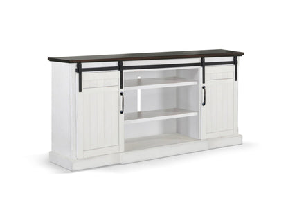 Sunny Designs Carriage House - TV Console - Cottage White / Europen Dark - 3648EC-A